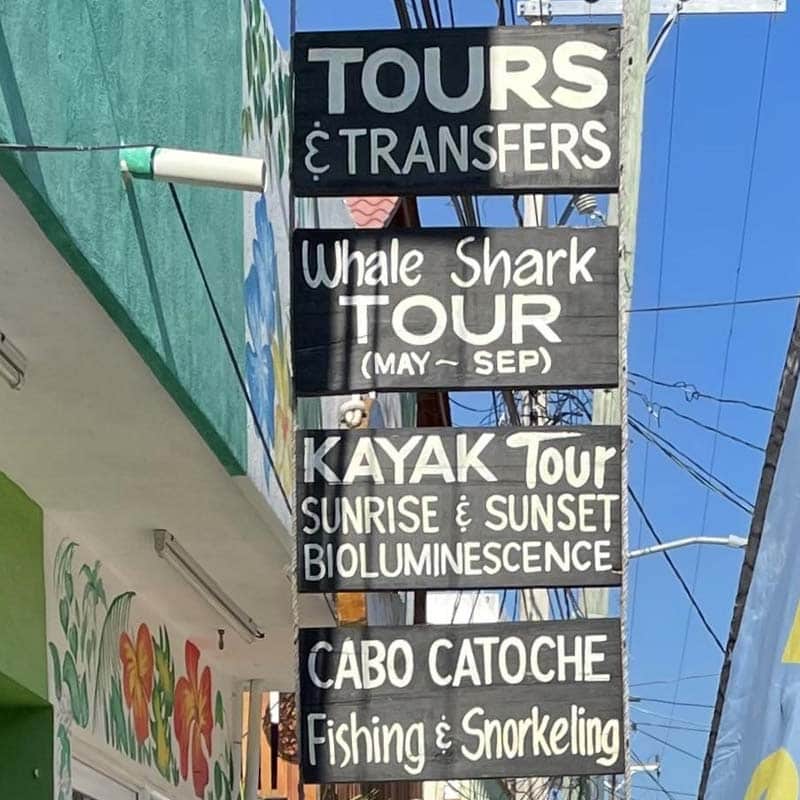 Circle Holbox Activies Sign